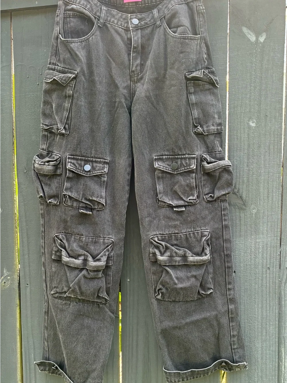 Unisex Black Cargo Pocket Pants